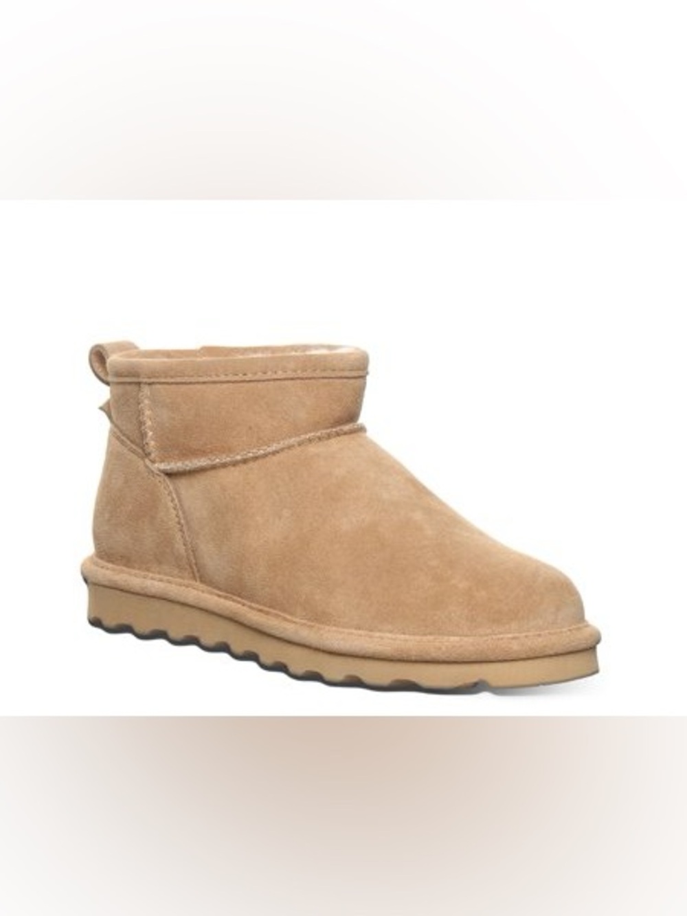 BEARPAW Shorty Suede Sheepskin Ankle Boots Chestnut Women’s 7 EU 38